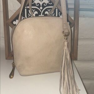 HOBO Beige Shoulder Bag with Tassel